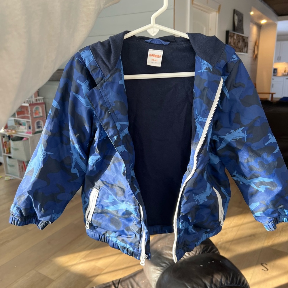 Blue Camo Hooded Jacket